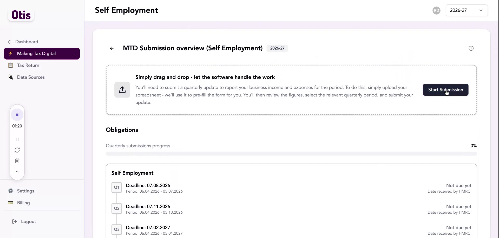 Step 3: Choose Self Employment or Landlord category