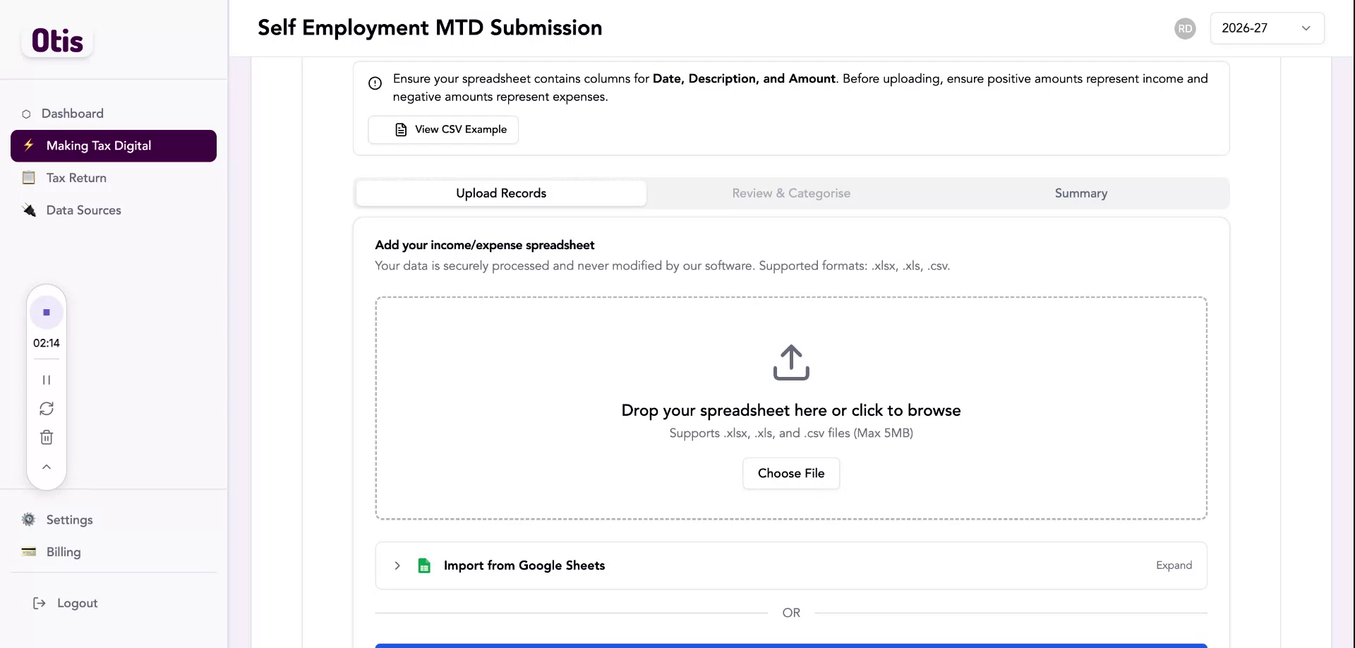 Step 6: Upload your spreadsheet